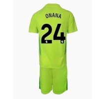 Manchester United Andre Onana #24 Bramkarskie Koszulka Wyjazdowa dzieci 2024-25 Krótki Rękaw (+ krótkie spodenki)